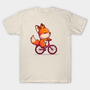 Cute Fox Riding Bike T-Shirt